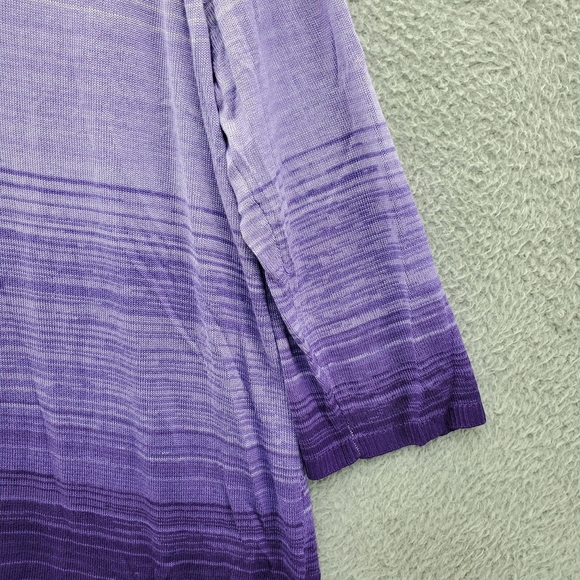 Catherines Women's Plus Size 1X Pointelle Ombre Pullover Sweater Purple - Picture 5 of 10
